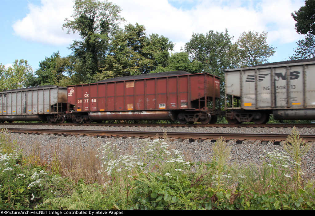 NS 4309 and 8044 with a westbound stack train